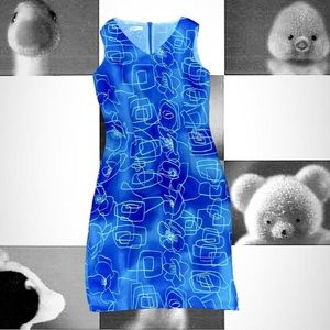 Cute Y2k Blue Patterned Dress